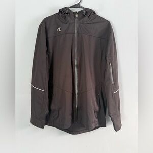 Champion Women's Hooded Softshell Jacket, BLACK Sz M NWT Water Resistant Light